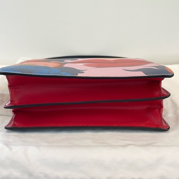 ✨Host Pick✨ NEW PRADA Runway saffiano leather purse handbag lips floral black - Picture 8 of 9